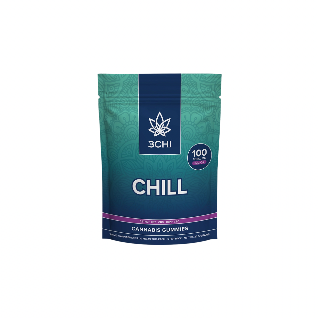 CHILL VIBES INDICA GUMMIES 5 PACK- 10MG THC/ CBT CBD CBN CBC