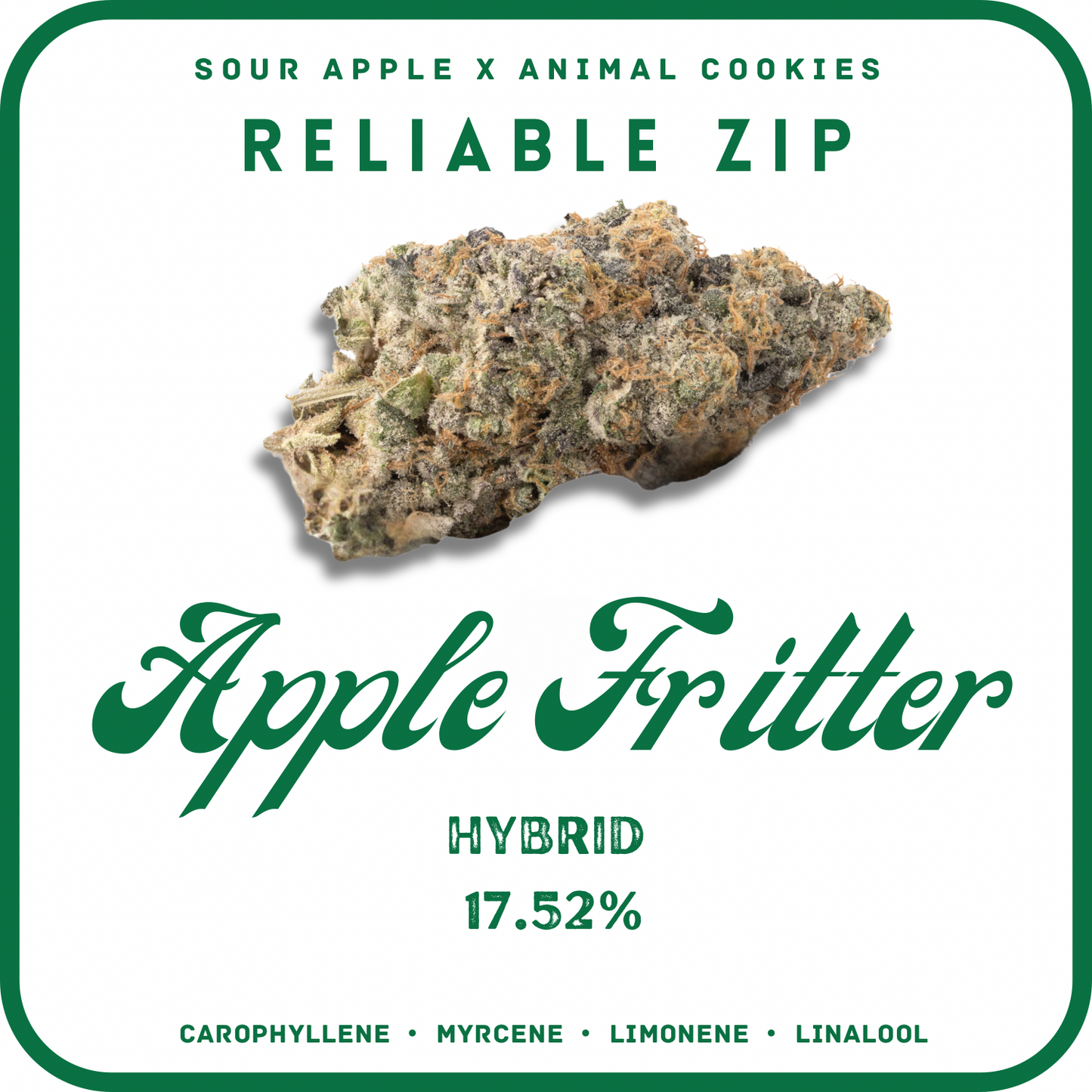 APPLE FRITTER THCA FLOWER HYBRID 17.52%- 1 OUNCE/ 28G/ 1 OZ