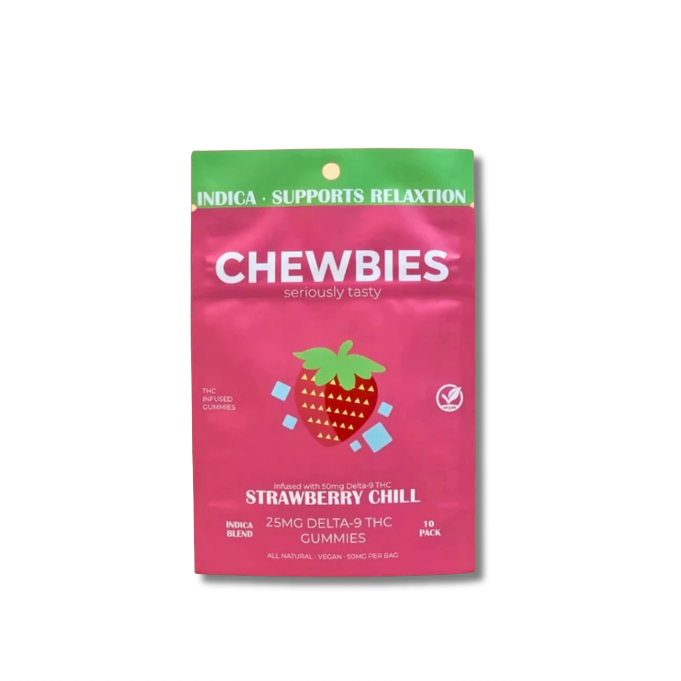 25MG HIGH DOSE-STRAWBERRY CHILL- INDICA- 10 PACK