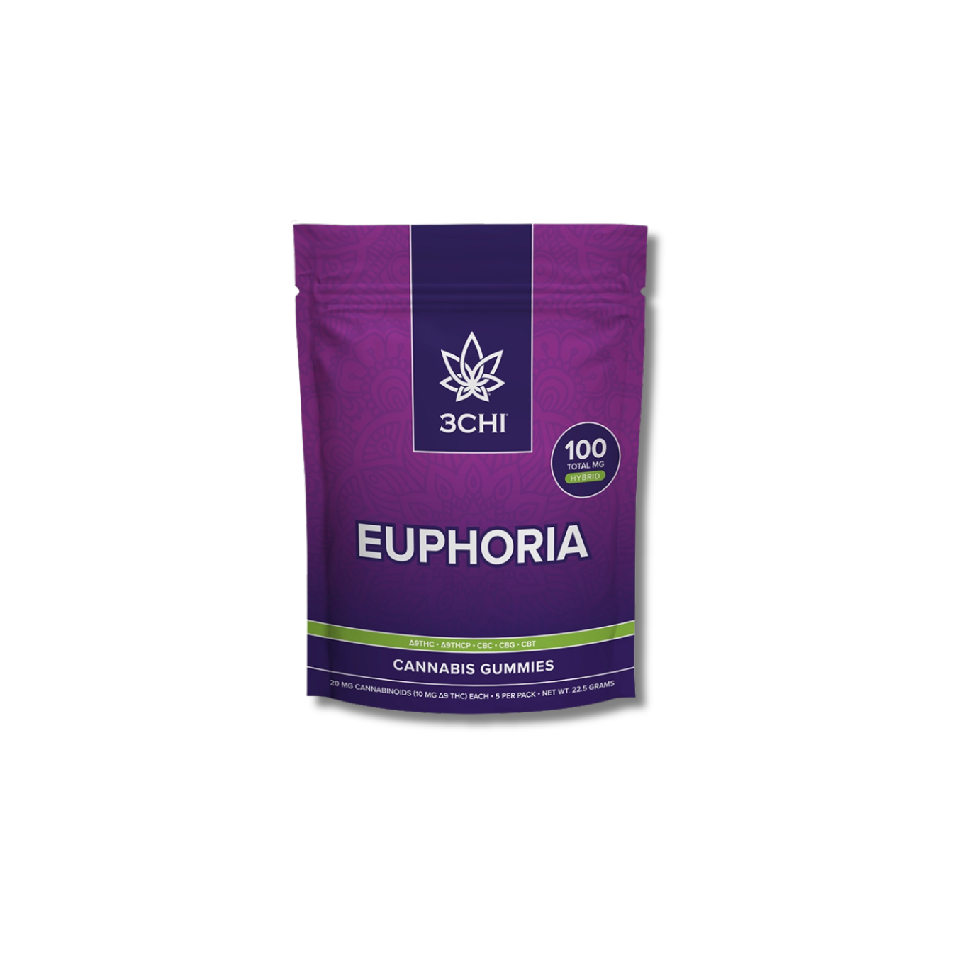 EUPHORIA VIBES HYBRID 5 PK GUMMIES- 10MG THC/ THCP CBC CBG CBT