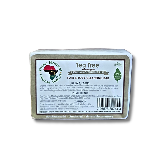 SHEMA TEA TREE HAIR AND BODY CLEANSING  BAR 4.5 OZ HANDMADE SOAP