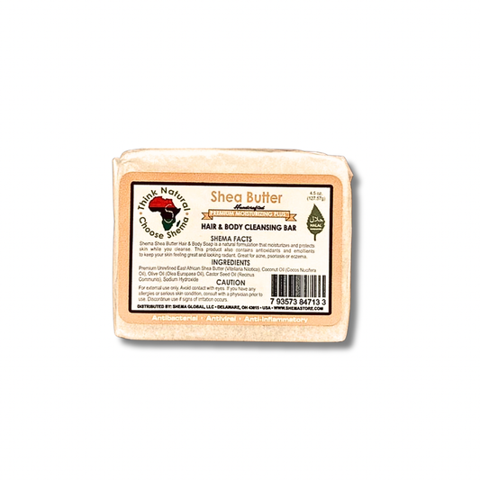 SHEMA SHEA BUTTER HAIR AND BODY CLEANSING BAR 4.5 OZ