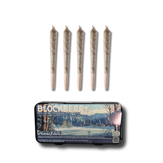 MAMA CHILLS BLOCKBERRY PRE-ROLLS - HYBRID- 5 PACK TIN
