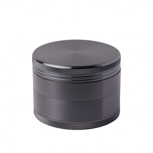 LARGE ALUMINUM 2.5” GRINDER- 63MM- 4 PIECE- GUNMETAL