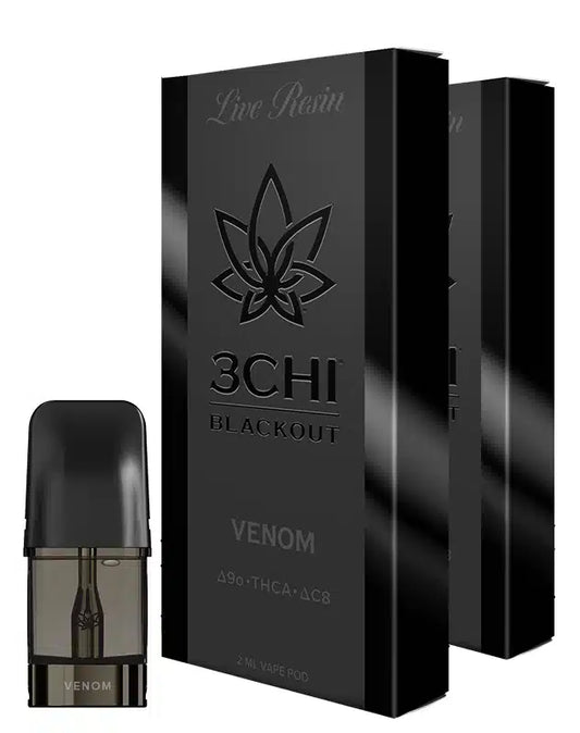 3Chi Blackout Blend Vape Pod & Battery- THCA Live Resin- Delta 9o- THC-C8- 2ML