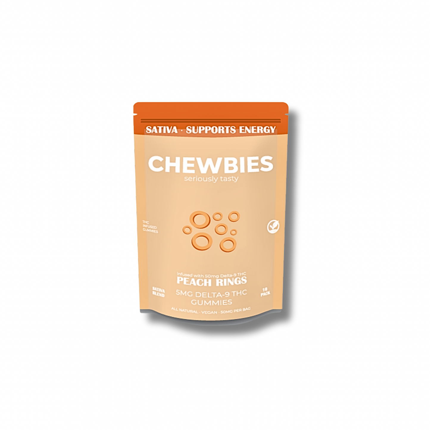5MG LOW DOSE GUMMIES- SATIVA- PEACH RINGS- 10 COUNT