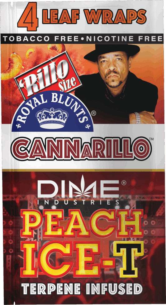CANNARILLO- PEACH ICE-T LEAF WRAPS- 4 LEAF WRAPS