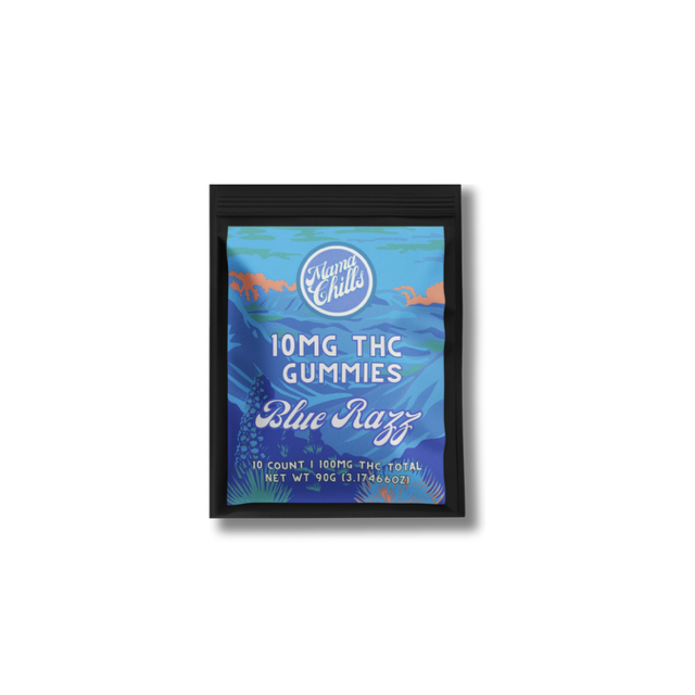 MAMA CHILLS 10MG BLUE RAZZ GUMMIES- 10 COUNT